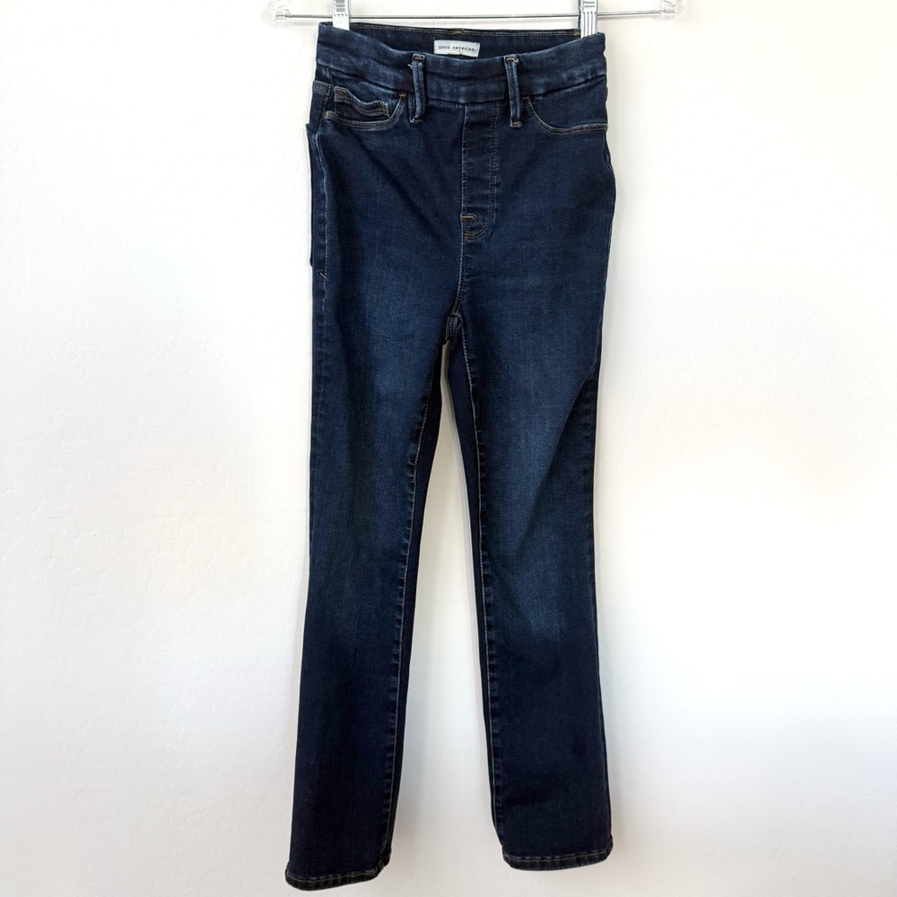 Good American Good Legs Straight  Indigo Jeans